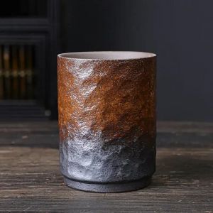 (Hammerpatternedcup D-230ml) Tasse Vintage En Grès Chinois Faite Main - Grande Tasse À Café Rustique Pour La Maison Et Le Bureau, Tasse À Thé En Céramique Au Design Unique, Idée Cadeau - Neuf
