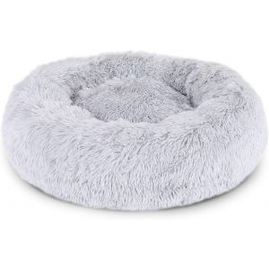 Ronde Chien Panier Chat Coussin Donut Panier Ø 50 Cm Dimensions Extérieures Gris Clair - Neuf