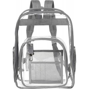 KALSC-Sac À Dos Transparent Imperméable En Pvc,Grand Sac À Main Unisexe Pour Travail,École Ou Aéroports (Noir) - Neuf