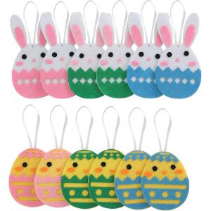 12pcs Pâques suspendu en feutre ornements suspendus - Neuf