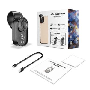 100X Microscope Objectif Pour Appareil photo du t&eacute;l&eacute;phone intelligent de la Lumi&egrave;re LED de Haute Grossissement au Microscope de Poche de la Lentille Kit - Neuf