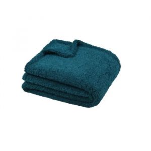 Plaid 130 X 160 Cm Montreal Bleu Petrole - Neuf