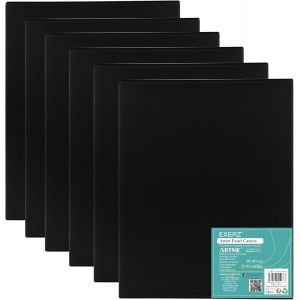 Exerz 30x 40cm Panneaux De Toile 6 Pi&iquest;&iquest;Ces - Noir - 3mm/ Cartons Entoil&iquest;&iquest;S/Toile &iquest;&iquest; Peindre/ 280gsm/ 100% Coton/Triple Appr&iquest;&ordm;t/Grain Moyen/Peinture &iquest;&iquest; Huile/Gouache/Acrylique - Neuf