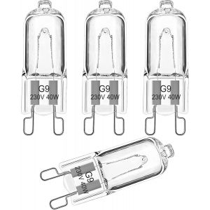 Kal-Ampoule Halogène G9 Pour Four 40w, Ampoule Four G9 Dimmable 230v Ampoule À Tolérance De 300°C Pour Aeg/Neff/Whirlpool/Smeg/Bosch Four, Micro-Ondes, Blanc Chaud 2700k, Lot De 4 - Neuf