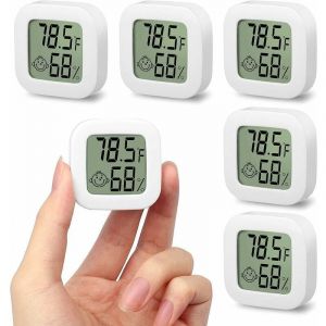 5pcs Mini Portable LCD Thermomètre Hygromètre Température Intérieure Humidité Compteur de Haute Précision -58°F -158¿ 10% à 99% RH Numérique Capteur d'Humidité pour la Salle de Séjour Chambre à coucher - Neuf