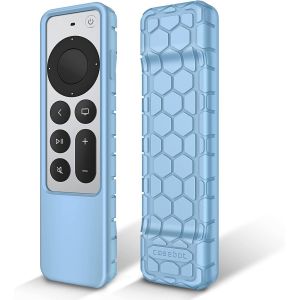 LETNERNY-Coque Pour Télécommande Apple Tv 4K / Hd Siri Remote 2022 2021 (3Ème Et 2Ème Génération) ¿ Etui En Silicone Légère Antidérapante Résistante Aux Chocs, Bleu Ciel - Neuf