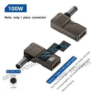 Connecteur D'Alimentation Usb C Pd Vers Dc 100W,19V 20V,Adaptateur D'Alimentation Universel Pour Ordinateur Portable,Prise De Chargeur,Convertisseur De Pointe Jack Pour Lenovo As.6.0X3.7Mm. - Neuf