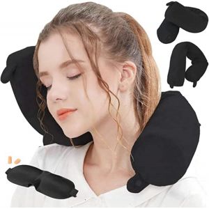 Trahoo-Oreiller De Voyage - Oreiller De Soutien En Mousse À Mémoire De Forme Pour Le Soutien Du Cou, Du Menton, De La Taille Et Des Jambes - Convient Pour L'avion, Le Train. - Neuf