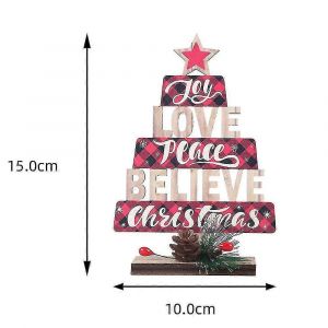 2pcs De Bois Les Arbres De No&euml;l De Table, D&eacute;coration De Mini-Arbre De No&euml;l De Bloc De Bois Des Signes De Table, D&eacute;cor - Neuf