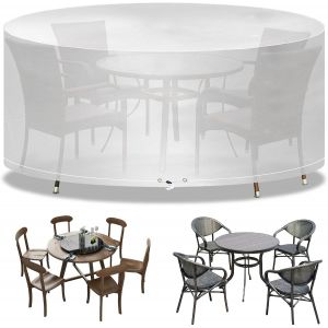 Ulteronixshop-Housses De Meubles De Jardin - Rondes - Imperm&eacute;able - Diam&egrave;tre : 163 X 71 Cm - En Poly&eacute;thyl&egrave;ne Transparent - Pour Meubles De Jardin D'ext&eacute;rieur - Protection Pour Table Et Chaise - Neuf