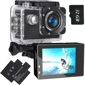 Subzonal-Camera Sport 1080p Avec Carte M&eacute;moire 32gb,Etanche 131ft Cam&eacute;ra &Eacute;tanche, Avec Deux Piles Rechargeables 900 Mah Cam&eacute;ra Sport Et Kit D'accessoires - Neuf