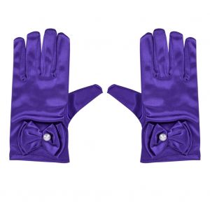 Hjlian Robe De Mariee Pour Fille, Gants, Noud Papillon, Robes De Soiree Formelles, Mitaines Courtes (Violet S) - Neuf