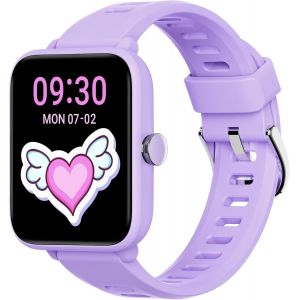 Montre Connectée Enfant, Montre Digitale Tactile Fille Avec Podomètre, Cardiofrequencemètre, Étanche 5 Atm, Moniteur De Sommeil, Réveil, Jeux De Puzzle Pour Âgés 3 À 14 Ans - Neuf