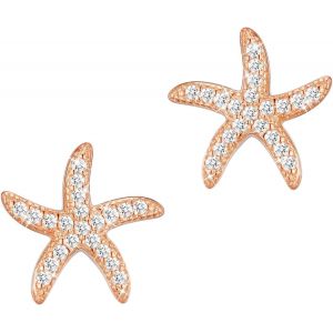 Kal-Boucles D'oreilles Clous En Argent Sterling 925 Boucles D'oreilles &Eacute;toile De Mer Boucles D'oreilles Femme Zircons Cubiques Pour Femme Adolescent Fille - Neuf