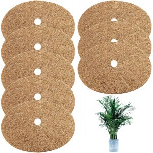 KALANKA-Lot de 8 tapis en fibre de coco de 30 cm, protection hivernale, anneau de paillage, tapis de protection pour arbre, tapis de protection des plantes, disque en coco, couvercle de pot / - Neuf
