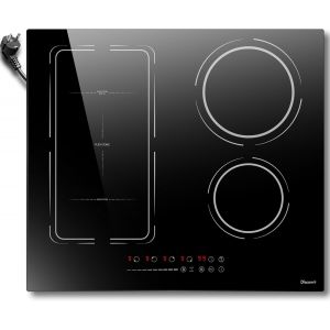 CHECARZHN--NO1-Plaque À Induction 4 Feux Encastrable Avec Pr , Plaque De Cuisson Electrique Fiche 60 Cm 3500W, Plaque Electrique 9 Niveaux, Fonction Boost Et Isolation, Minuterie, Serrures Pour Enfan - Neuf