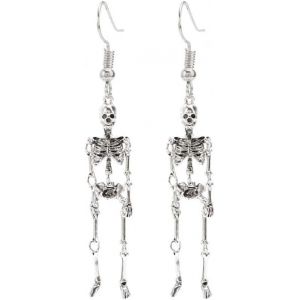 Kal-Boucles D'oreilles Cr&acirc;ne D'halloween Boucles D'oreilles Pendantes Squelette Longues Pendantes Effrayantes Boucles D'oreilles Pendantes Cr&acirc;ne Halloween Pour Femmes - Neuf