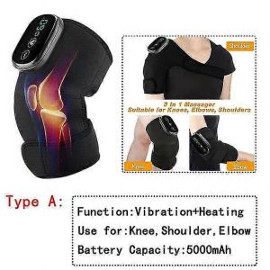 Appareil De Massage Vibrant Chauffant Pour Genou, Jambe Et Coude, Avec Compresse Chaude Pour Soulager Les Douleurs Arthritiques, Type A - Noir - Neuf
