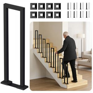 55cm Noir Rampe d'escalier en forme de U fer hauteur main courante ext&eacute;rieur pour escalier, parapet - Neuf