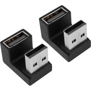 Angle USB 3.1 Adaptateur Convertisseur 10Gbps USB mâle à Femelle 180 degré Angle Connecteur, pour donnée Transfert,OTG,Charge 3A, pour PC,Ordinateur Portable, 2Pcs (Femme tête en Haut) - Neuf