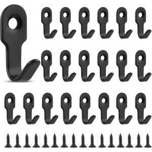 Loc-20 Pièces Crochets Mural Simples Crochet Porte Manteau Mural Mini Patère Crochet A Visser Avec 20 Vis Hook Pour Porte, Mur, Salle De Bain, Cuisine, Maison, Noir - Neuf