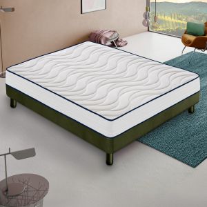 Matelas Mousse 140x200 cm CLEO - Epaisseur 20 Cm - R&eacute;versible - C&ocirc;t&eacute; &Eacute;t&eacute;/hiver - Neuf