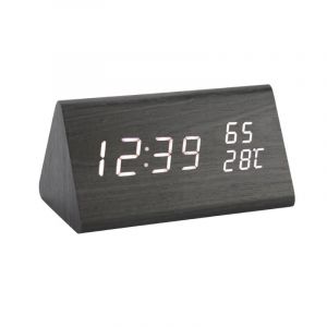 Réveil numérique, réveil LED rechargeable, réveil matinal avec 2 alarmes, luminosité réglable, volume réglable, répétition d'alarme, fonction mémoire, affichage de la température - Neuf