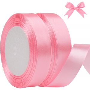Kal-&reg; Ruban De Satin Rose 20mm X 44m, Ruban Satin&eacute;e Pour Emballage Cadeau, G&acirc;teau, Couture, Artisanat, Ballons, Coffrets, Bouquets, D&eacute;coration De No&euml;l Et Mariage (22m/Rouleau) - Neuf