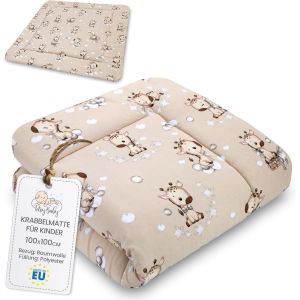 Tapis D'eveil Chambre Bebe - Matelas De Sol Enfant Pour Eveil Jeux Au De Parc Tapis En Coton Et Epais Pour B&eacute;b&eacute; Et Enfants 100 Cm Certificat Oeko-Tex Safari - Neuf