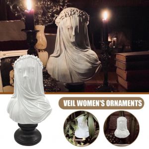 Sculpture gothique de la dame &agrave; voile, buste cape, Statue de femme, Macabre, Art bizarre, d&eacute;coration de la maison, biblioth&egrave;que, d&eacute;coration nordique - Neuf