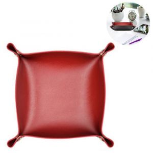 Plateau Valet En Cuir Pour Hommes Organisateur De Bijoux, Stockage De Bureau, Portefeuilles De Clés Téléphones Portables Plateau Fourre-Tout Table De Chevet Ou Commode Organisateur Plaque - Neuf