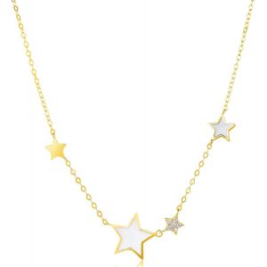 Kal-Collier Femme Étoile Émaillé Pendentifs Collier Femme Argent 925 Collier Ras Du Cou Célestes Moderne Délicate Élégante Bijoux Brillant Cadeau Noël Anniversaire - Neuf