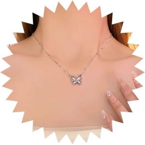 Kal-Collier Papillon En Argent Collier Pendentif Papillon En Émail Collier Ras Du Cou En Chaîne Serpent Collier Ras Du Cou En Chaîne Papillon Fée Bijoux Pour Femmes Et Filles - Neuf