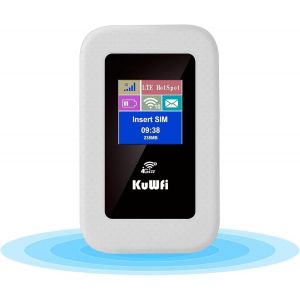 lbgwp60-Routeur Wifi Mobile 4G Lte, Wifi Router With Sim 300Mbps, Mdoem 4G With Sim Card Slot, 3000Mah Rechargeable Battery, Colour Screen, Share Up To 10 Devices - Neuf