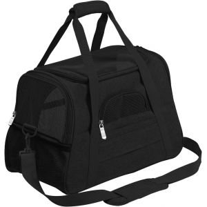 (Noir) De Chat Et De Chien Transporteur (20.5"" W X 13,5 Cm H X 10"" D) Pour Les Moyennes Et Les Chiens, Souple Coulissant, La Cage De Transport Pliable, Sac De Voyage Des Animaux De Compagnie - Neuf