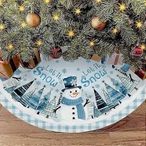Jupe de sapin de No&euml;l bonhomme de neige 91 cm - D&eacute;corations de sapin de No&euml;l bonhomme de neige pour l'int&eacute;rieur, d&eacute;corations hivernales pour la maison et les f&ecirc;tes de fin d'ann&eacute;e - Neuf