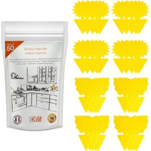 KALANKA-Lot de 50 Pièges à Moucherons Autocollants Jaunes pour Anti Moucherons Intérieur - Efficace et Discret, Piège Moucherons Intérieur pour Maison et Bureau - Kaligen - Neuf