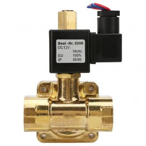 Electrovanne electrique en laiton G3/4"" normalement ouverte pour eau et air, 0-1,6 Mpa, 232 psi (12 V CC) - Neuf