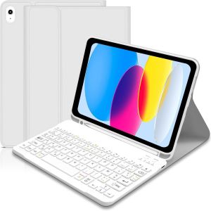 Coque Clavier Pour Ipad 10ème Génération, Azerty Français Étui Clavier Magnétique Bluetooth Sans Fil Etui Housse Avec Pen Holder Pour Ipad 10ème Gén 2022 10.9 Pouces -Gris - Neuf