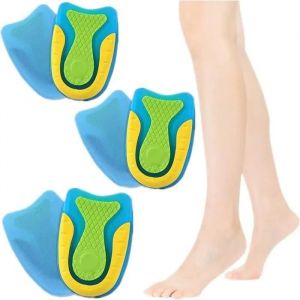 Talonnettes En Gel De Silicone Pour Fasciite Plantaire, Douleurs Au Talon D'achille, Coussinets Absorbants (L,Taille:40-45¿3 Paires - Neuf