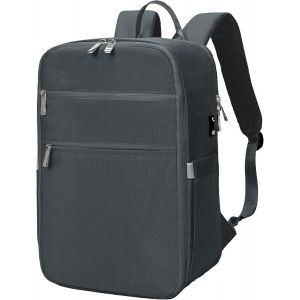 Nzqaf-Baggage Cabine 40x20x25 Pour Ryanair Sac À Dos Voyage Cabine Avion Bagages Cabine Le Siège Bagages Sac Antivol Sac Humide Femme Homme (Gris Foncé) - Neuf
