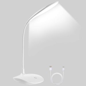 JEXNOVASHOP-Lampe de Lecture Led Pour Livre avec C&acirc;ble USB, 15 LED 3 Niveaux de Luminosit&eacute;, Flexible 360, 1200mAh Touch Control Protection des Yeux Lampe Bureau pour Apprendre Lire - Neuf
