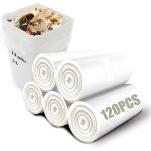 CHECARZHN--NO1-120 Organiques Sac Poubelle 6 Litres, Biodégradables Sacs Poubelles, Sac Compostable 100% Recyclés Petit Sac Poubelle Pour Cuisine, Salle De Bain, Bureau - Neuf