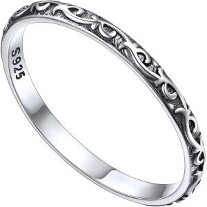 Kal-Bague Femme Argent 925 À Noeud Celtique, Bague Rotatif Anti Stress Personnalisable, Taille 49/52/54/57/59/62/64/67 - Neuf