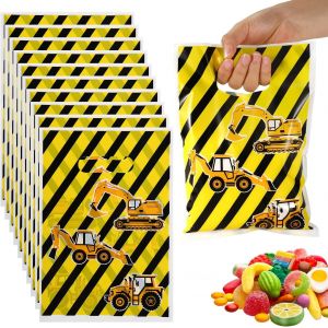 50 pi&egrave;ces Construction Sachets Cadeaux, Jaunes Bonbons Goodies Sacs Cadeaux avec Motif Pelleteuse pour Th&egrave;me Construction Camion Enfants Gar&ccedil;ons Anniversaire Articles de F&ecirc;te D&eacute;corations - Neuf