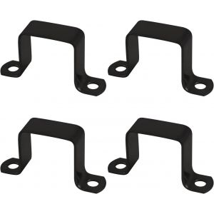 Kalanka-Lot De 4 Colliers De Serrage Carr&eacute;s Noirs Pour Poteaux De Cl&ocirc;ture, Boucles De Tube Carr&eacute; En Acier, Support De Serrage En Forme De U (3,8 X 3,8 Cm) - Neuf