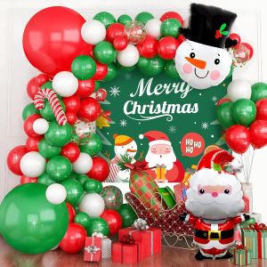 CAUC-Lot de 56 Ballons de No&euml;l Multicolores - Guirlande et D&eacute;coration pour F&ecirc;te avec Bonhomme de Neige - Neuf