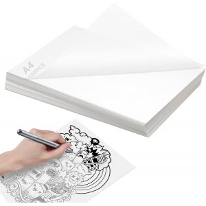 Mevronisshop-100 Feuilles Papier Calque Blanc, Papier Calque A4, Transparent, 55g/M&sup2;, Pour Patron Couture, Dessin, Scrapbooking Et Calligraphie La Copie (210x297mm) - Neuf