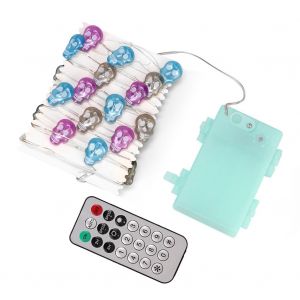 Hjlian Guirlande Lumineuse Led Tete De Mort Etanche Ip68 Avec Telecommande Pour Decoration De Fete Interieure Et Exterieure - Neuf