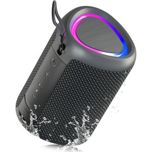 Edkal-Enceinte Bluetooth Portable Mini Haut Parleur Sans Fil 15w Bluetooth 5,3 Enceintes Puissant Avec Appairage Tws 2500mah 30m 3 Effets D'éclairage Ipx5 Aux Carte Tf Soirées Fêtes Voyage Extérieur - Neuf